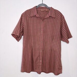 Wrangler Pink Plaid Short Sleeve Button Up Shirt XXL